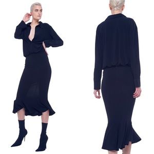 Norma Kamali Black Midi Dress